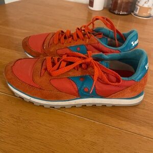 Saucony Vibrant Red and Teal Shoes